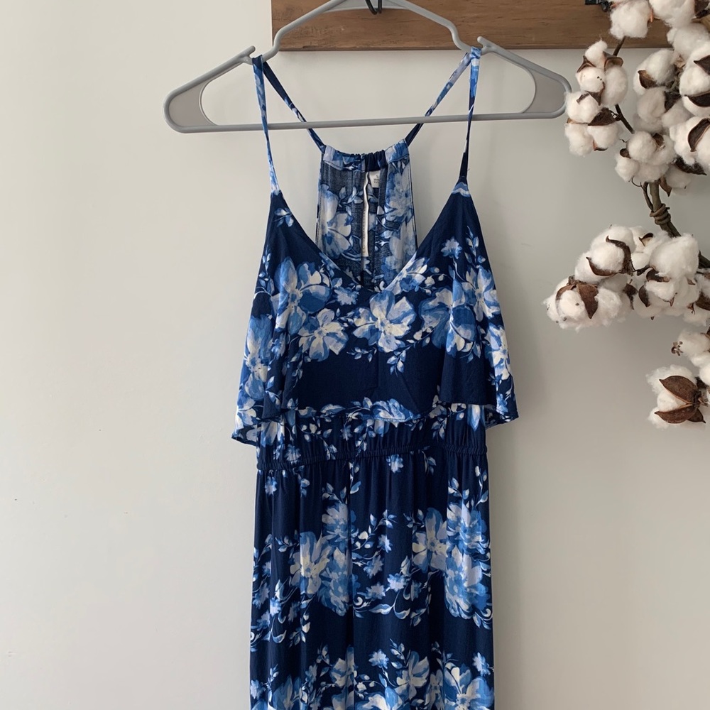 Blue Floral Maxi Dress
